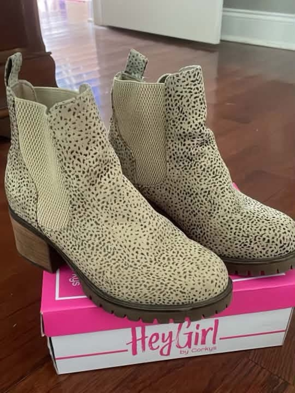 Mia Beige Speckled Booties